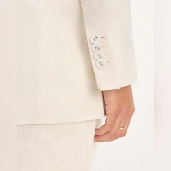 Everlane The Oversized Blazer in Linen in Bone Cream Size 12 Office - Picture 4 of 14